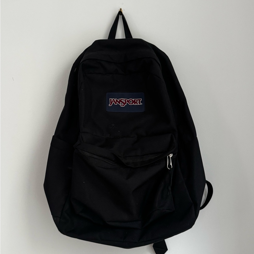 Jansport Black Backpack with Red Logo